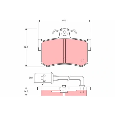 Image de TRW GDB486 Jeu de plaquettes frein contact signal d&#039;usure inclus avec vis d&#039;étrier accessoires ROVER: 800 Berline, HONDA: LEGEND 1