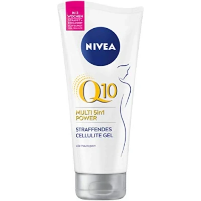 Image de NIVEA Gel corporel Q10 anti cellulite (200 ml) raffermissant pour la peau avec extrait de lotus et formule Multi 5 en 1 Power