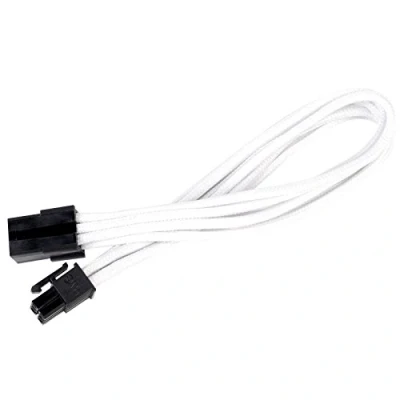 Image de SilverStone SST PP07 IDE6W 25cm 6pin vers PCI E Cable d&#039;extension manchonné, blanc
