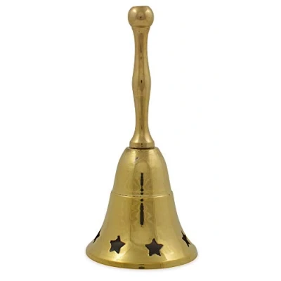 Image de Riffelmacher &amp; Weinberger Cloche de Père Noël en laiton avec étoiles Or 13381 13 cm Clochette