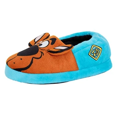 Image de Scooby Doo! Pantoufles pour enfants garçons filles 3D oreilles de chien à enfiler Mules chaudes doublées d&#039;intérieur chaussures d&#039;intérieur, bleu, 31 EU