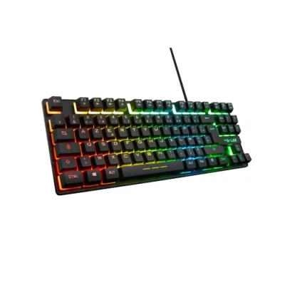 Image de The G Lab Keyz Caesium TKL Clavier Gamer 87 Touches Filaire USB AZERTY Français, Rétro Éclairage LED Multicolore Gaming Compact sans Pavé Numérique pour PC/PS4/PS5 New 2024 (Noir)