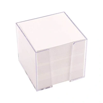 Image de D.RECT Bloc mémo​​ en plastique, Cube memo avec 700 feuillets, 85 x 80 mm, Boîte mémo, Blanc rempli 9461