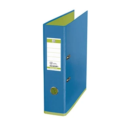 Image de Oxford 100025923 MyColour Classeur à levier avec revêtement plastique extérieur et intérieur 8 cm de large Format A4 Bicolore Bleu clair vert