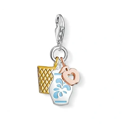 Image de Thomas Sabo Sverrakes Fracture Bembel Charm Argent Lumières Or/Bezel Bleu émail 1154 548 1, taille unique, Argent, Non applicable