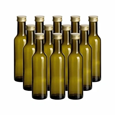 Image de gouveo Lot de 12 Bouteilles en Verre vides 250 ML, avec Capsule Or à Visser