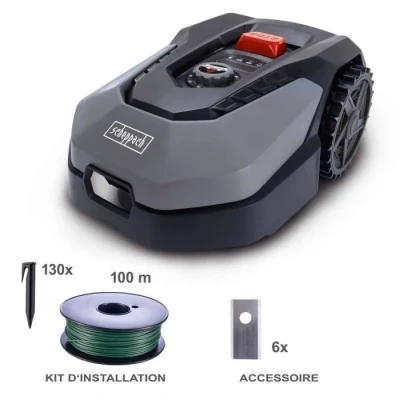 Image de Robot tondeuse connecté 400m2 Scheppach RoboCut L500 avec station de recharge Jusqu&#039;à 400 m² Capteur pluie