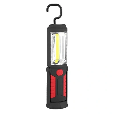 Image de Zerodis Lampe de Travail LED Rechargeable avec Magnétique Torches 2200mAh COB 650Lm 3W pour Auto Garage Atelier Camping Bricolage(Red)