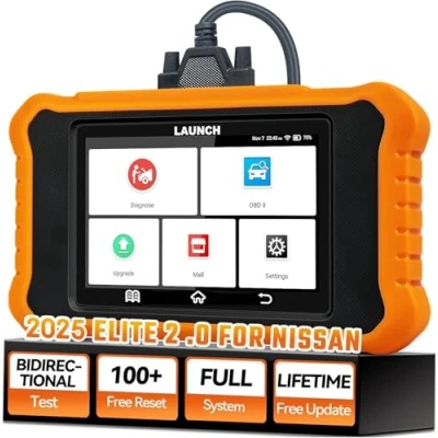 Image de LAUNCH X431 Elite V2.0 OBD2 pour Nissan Système Complet de Diagnostic Bidirectionnel, 50+ Fonctions Spéciales, Codage ECU, Adaptation la Batterie, Mise à Jour Vie Lecteur Code OBDII Français