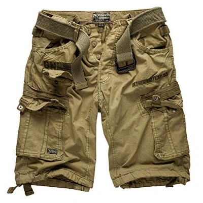 Image de Geographical Norway Cargo Shorts Pantalon Court Bermuda avec Ceinture Short Hunter dans Bundle UD Bandana Mastic, L