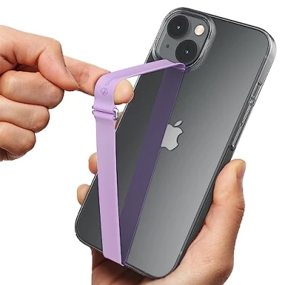 Image de Sinjimoru Reusable Stretching Phone Strap, Silicone Cell Grip Holder with Clip for iPhone Case Secure &amp; Slim Smart Hand. Sinji Loop 210, Lavande