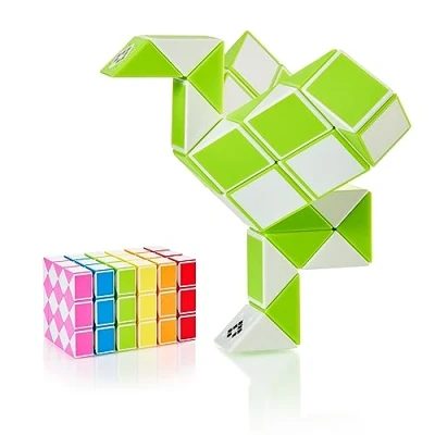 Image de CUBIDI® Magic Snake Cube Jouet de Poche pour Les Enfants 4 à 8 Ans Cadeau Anniversaire invites élèves 36 Blocs 2,3 mm x 1,8 Vert