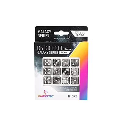 Image de ASMODEE Gamegenic Galaxy Series Lune Set of 12 Dice 6 16 mm Board Games Card Accessories and Supplies for