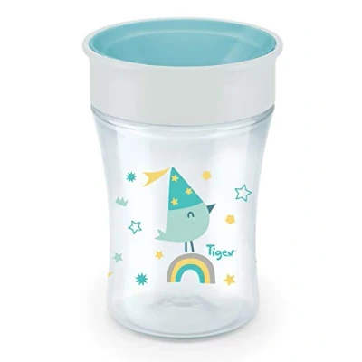 Image de Tigex Tasse d’Apprentissage Smart&#039;360, Bordure 360 antifuites, 9+ mois, sans BPA, 250 ml, Bleu ALLO3