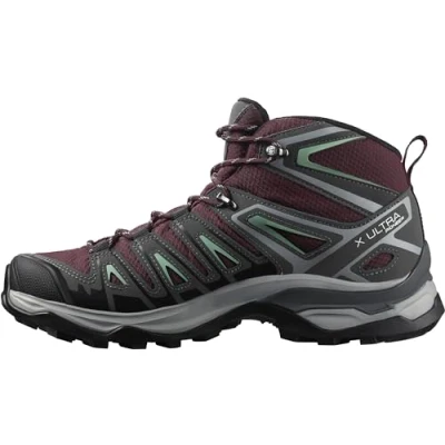 Image de Salomon X Ultra Pioneer Mid Gore Tex Chaussures Imperméables de Randonnée pour Femme, Par tous les temps, Maintien sûr, Stabilité et amorti, Wine Tasting, 40 2/3