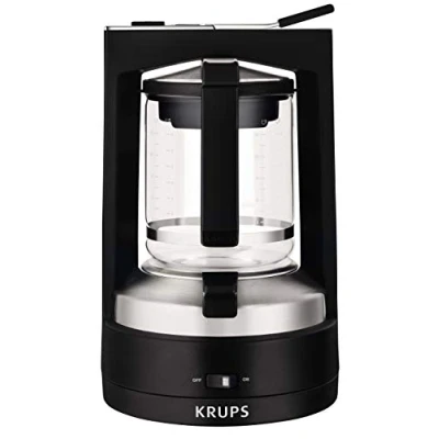 Image de Krups Cafetière Filtre Pression inox, Machine à café 1 L, 12 tasses, électrique, pression, café, permanent inclus, Arrêt automatique KM468910