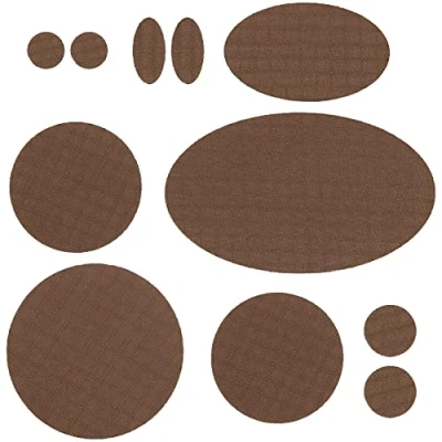 Image de aZengear Patchs de réparation doudoune Prédécoupés, autocollants, imperméables, résistants aux déchirures en nylon pour fixer des trous dans les vêtements (11 pièces,marron)