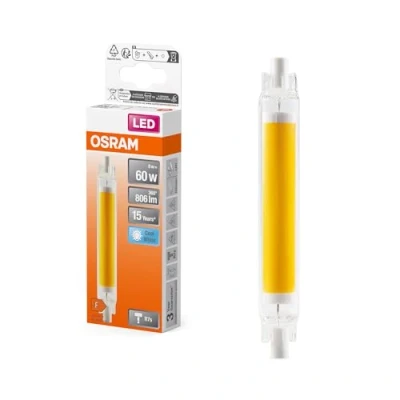Image de OSRAM Lampe LED multicolore fine Slim Line avec culot R7s Retrofit, 8 W / 806 lm, lumière blanche froide claire de 4000 K, non dimmable, IP20, verre sans plomb, diamètre 16 mm.