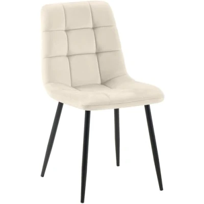 Image de CLP Chaise De Salle A Manger Antibes en Velours I avec Surface D&#039;assise Matelassée Pieds Metal Charge Max.150 Kg, Couleur:Anthracite
