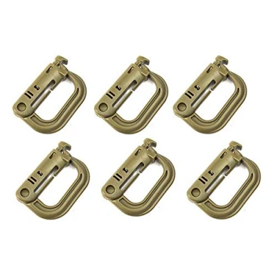 Image de Lot de 6 mousquetons en Forme Grimloc D Ring pour système Fixation Molle