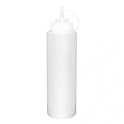 Image de Vogue distributeur de sauce transparent 227ml/8 oz, bouteille rechargeable à col large, embout étroit précis, design vis, usage commercial ou domestique, K062