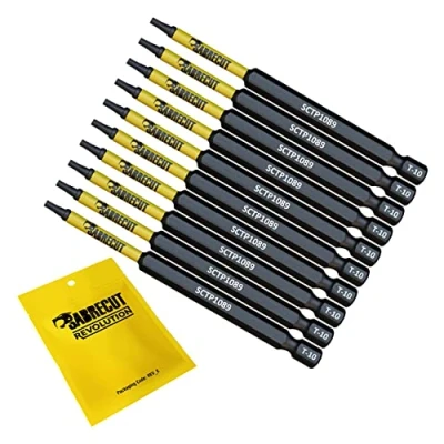 Image de 10 x SabreCut SCTP1089_10 89 mm T10 TX10 Torx inviolable sécurité tournevis à percussion magnétique jeu d&#039;embouts robustes compatibles avec Dewalt Milwaukee Bosch Makita et plus