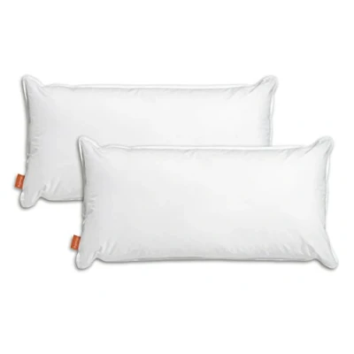 Image de sleepling 193790 Lot de 2 oreillers d&#039;eau 100% Coton Fabriqué dans l&#039;UE Lavable à 40 degrés Certifié Ökotex x 80 cm, Blanc