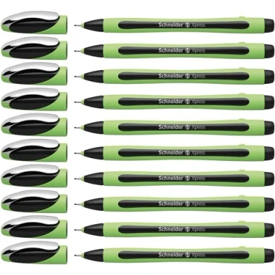 Image de Schneider Xpress (Fineliner Stylos, Pointe fine 0,8 mm) Lot de 10, Noir