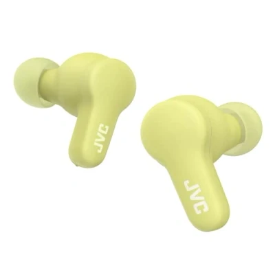 Image de JVC Gumy True Wireless, Écouteurs en élastomère Doux et Lisses, Plusieurs Modes sonores, Bluetooth 5.3, Autonomie de Batterie 24H, IPX4 Imperméable à la Pluie, HA Z77T G (Vert Pomme)