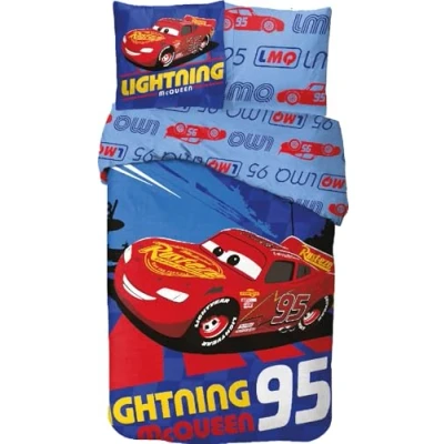Image de Parure de lit Cars pour Enfant, Housse Couette Réversible 140x200 cm, Taie d&#039;oreiller 63x63 100% Coton (Parure Cars, 140 X 200 Cm)