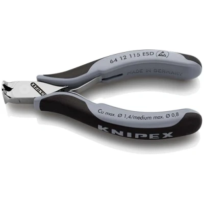 Image de Knipex Pince coupante de devant pour l&#039;électronique ESD avec gaines bi matière 115 mm 64 12