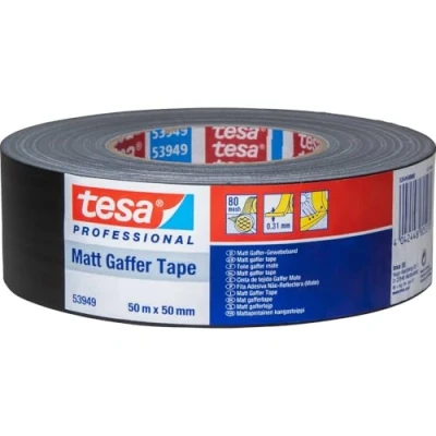 Image de Tesa 53949 00000 02 Ruban adhésif toilé 50 m x mm Noir Mat