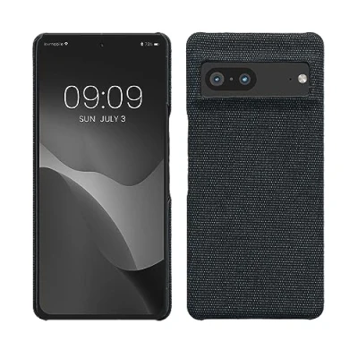 Image de kwmobile Coque Compatible avec Google Pixel 7 Housse de Protection en Tissu Textile Bleu foncé