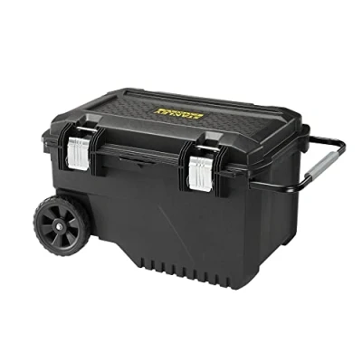Image de Stanley Fmst1 73601 Coffret De Chantier Étanche 90L Gamme FatMax Protection Antivol Roues Grand Diamètre Attaches Métalliques Rainure En V Pour Coupe D&#039;Appoint