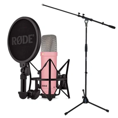 Image de Rode NT1 Signature Pink Microphone de studio avec pied Keepdrum