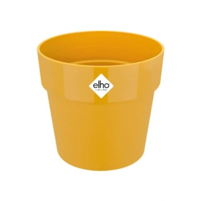 Image de Elho B.for Original Rond 22 Pot De Fleurs pour Intérieur Plastique 100% recyclé Ø 22.0 x H 20.3 cm Jaune/Ocre