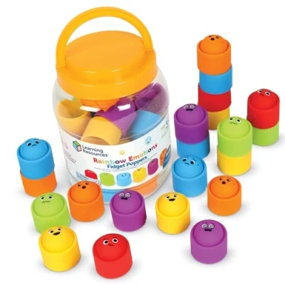 Image de Learning Resources Lot de 24 Arc en Ciel pour école, exprimer Ses émotions, Anti Stress Enfants, sensoriels l&#039;Autisme, Jouets ASE, dès 3 Ans, LER5572, Multicolore, Taille Unique