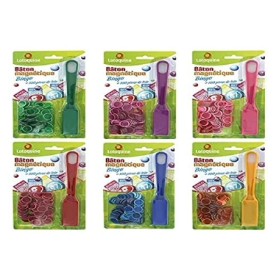 Image de LOTOQUINE SK1B2 Bâton Magnétique Bingo avec 100 Pions coloris aléatoire 1 paquet