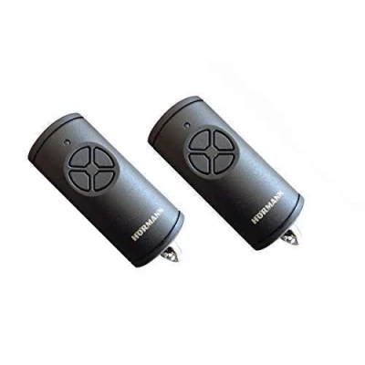 Image de Hörmann 4511736 Lot de 2 émetteurs portatifs HSE4BS HSE4 Mini 4 commandes 868,3 MHz BiSecur sans fil Structure noire mat
