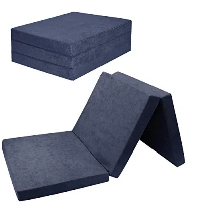 Image de FORTISLINE Matelas d&#039;appoint Pliant lit d&#039;invité futon Pouf 180x65x7 cm Couleur Bleu
