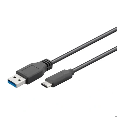 Image de Goobay 71221 Câble USB C Vers A 3.0, Noir, 1.5m Longueur