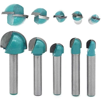 Image de DingGreat 5 Pcs 6mm Tige Routeur Core Box Bits CNC Fraise à Rainure Ronde Outils Bois 6mm/8mm/10mm/12mm/18mm
