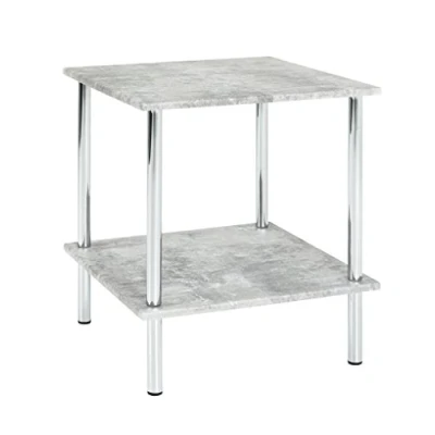 Image de Haku Möbel Table D&#039;Appoint, Mdf, Aspect Béton Chromé, L 39 X P H 45 cm