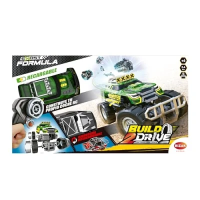 Image de Exost Build 2 Drive Mighty Crawler, voiture radiocommandée en 1, véhicule de course à construire, monster truck et jeu, accessoires batterie inclus, garçons filles partir 5 ans, Bizak