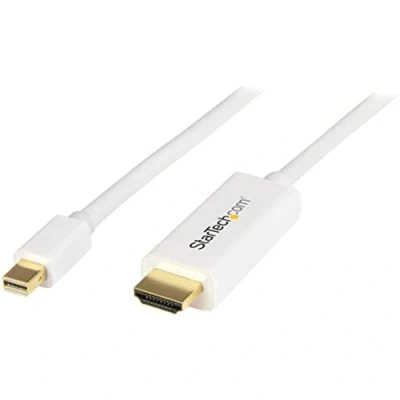 Image de StarTech.com Câble adaptateur Mini DisplayPort vers HDMI de 1 m M/M 4K Blanc (MDP2HDMM1MW)
