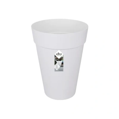 Image de Elho Loft Urban Rond Haut 35 Pot De Fleurs pour Extérieur Ø 33.5 x H 45.3 cm Blanc/Blanc