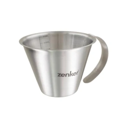 Image de Zenker 44991 verre doseur gradué 250 ml, pour liquides, mesureur, Acier inoxydable, Argent, 12,5 x 10 7 cm