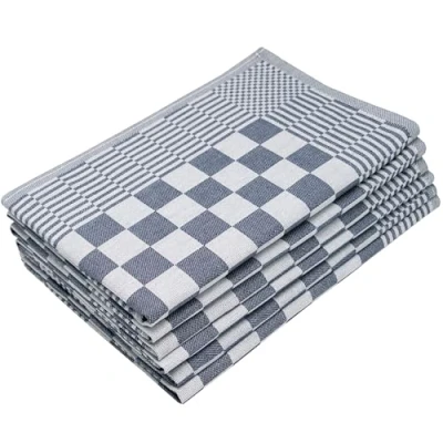 Image de ZOLLNER Lot de 6 torchons en Coton 65x65 cm extrêmement absorbants et Robustes lavables jusqu&#039;à 60C à Carreaux Bleus qualité gastronomique certifiés Oeko Tex®