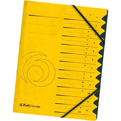 Image de Herlitz 10843340 Trieur A4 Colorspan avec onglets 1 12, 355 g/m² (Jaune)