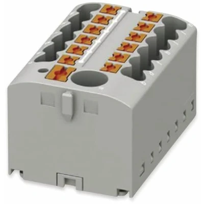 Image de Phoenix Contact PTFIX Lot de 8 blocs distribution 6/12 x 2,5 GY avec alimentation 450 V 24 A Nombre connecteurs 13 Section 0,14 mm² 4 AWG 26 12 Largeur 41 mm Hauteur 21,7 Gris